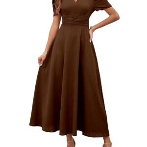 Women's V-Neck A-Line Maxi Dress