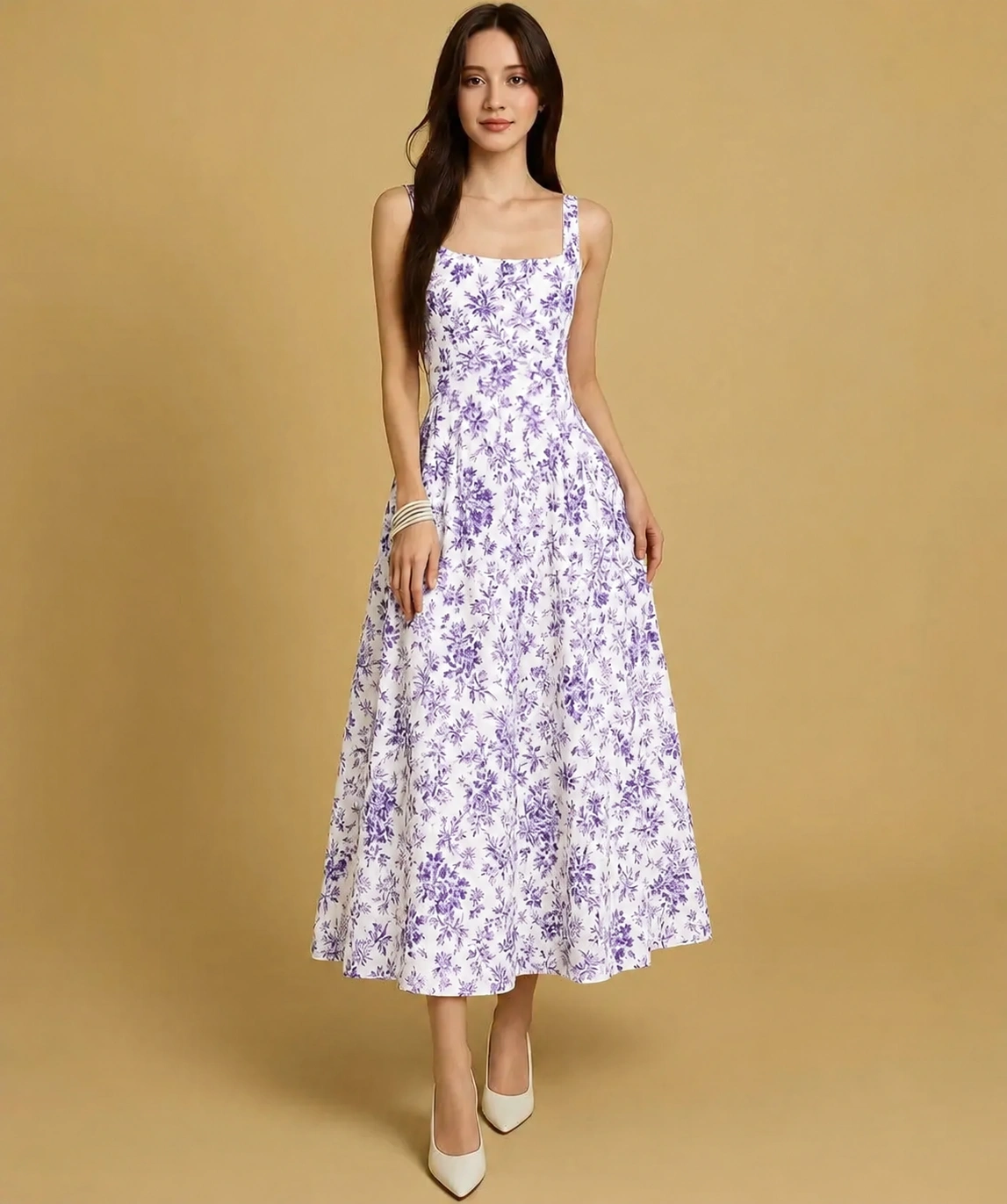 Women's Floral Corset Midi Dress - Image 2